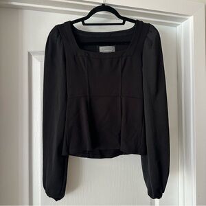 Anthropologie Elegant Black Long Sleeve Blouse